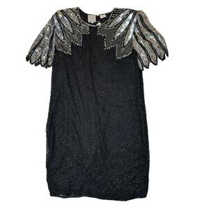 Stenay Plus Vintage Silk Beaded Sheath Dress size 18